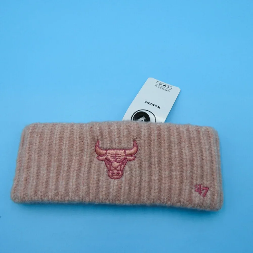 '47 Brand Chicago Bulls Winter Headband Womens Pink Knit Basketball Sweatband‎